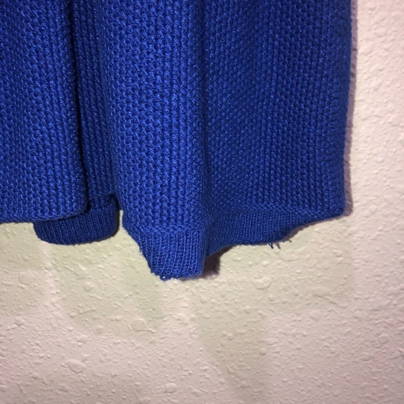 Zara Cobalt Knit Peplum Tank with Exposed Back Functional Gold Zipper Detail - Picture 4 of 5
